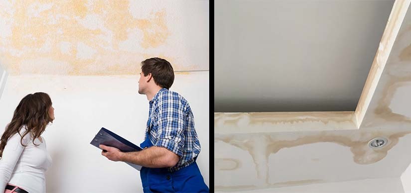 Flood Damaged Home Interior with Visible Water Damage